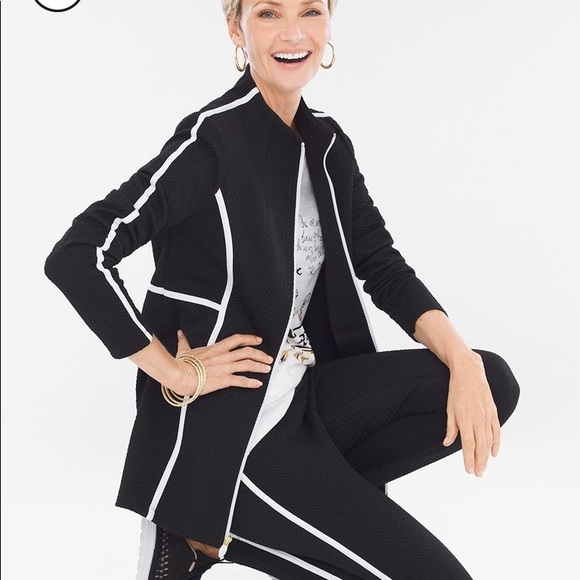 Chico’s Textured Framed Leggings - Picture 3 of 6